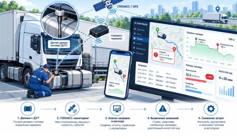 Как уменьшить расход топлива в автопарке: система контроля от заправки до списания